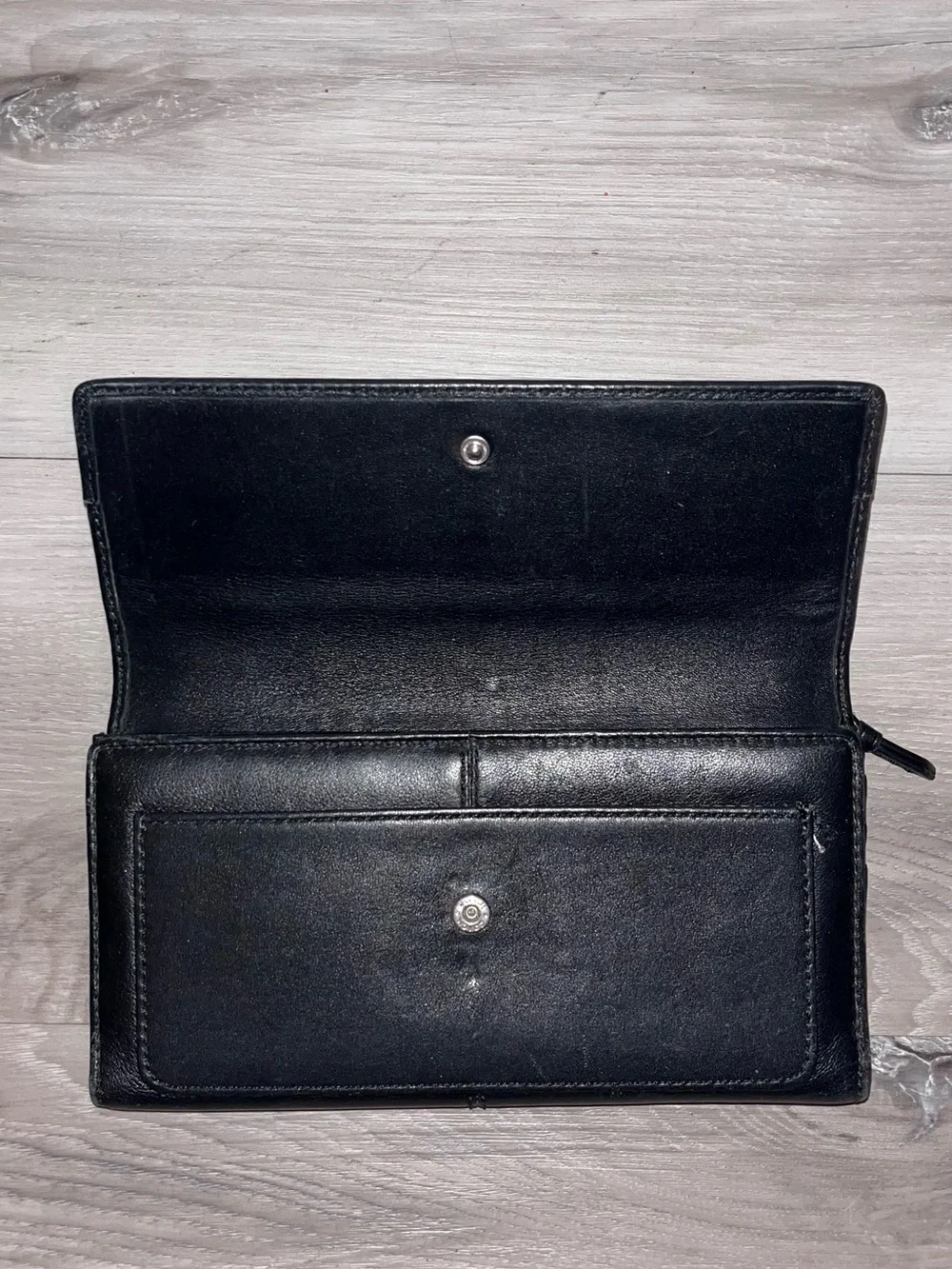 Coach Black Signature Canvas Satchel with Silver-Tone Chain Handles & Wallet